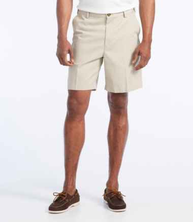 Men's Wrinkle-Free Double L® Chino Shorts, Hidden Comfort Waist Plain Front 8" Inseam