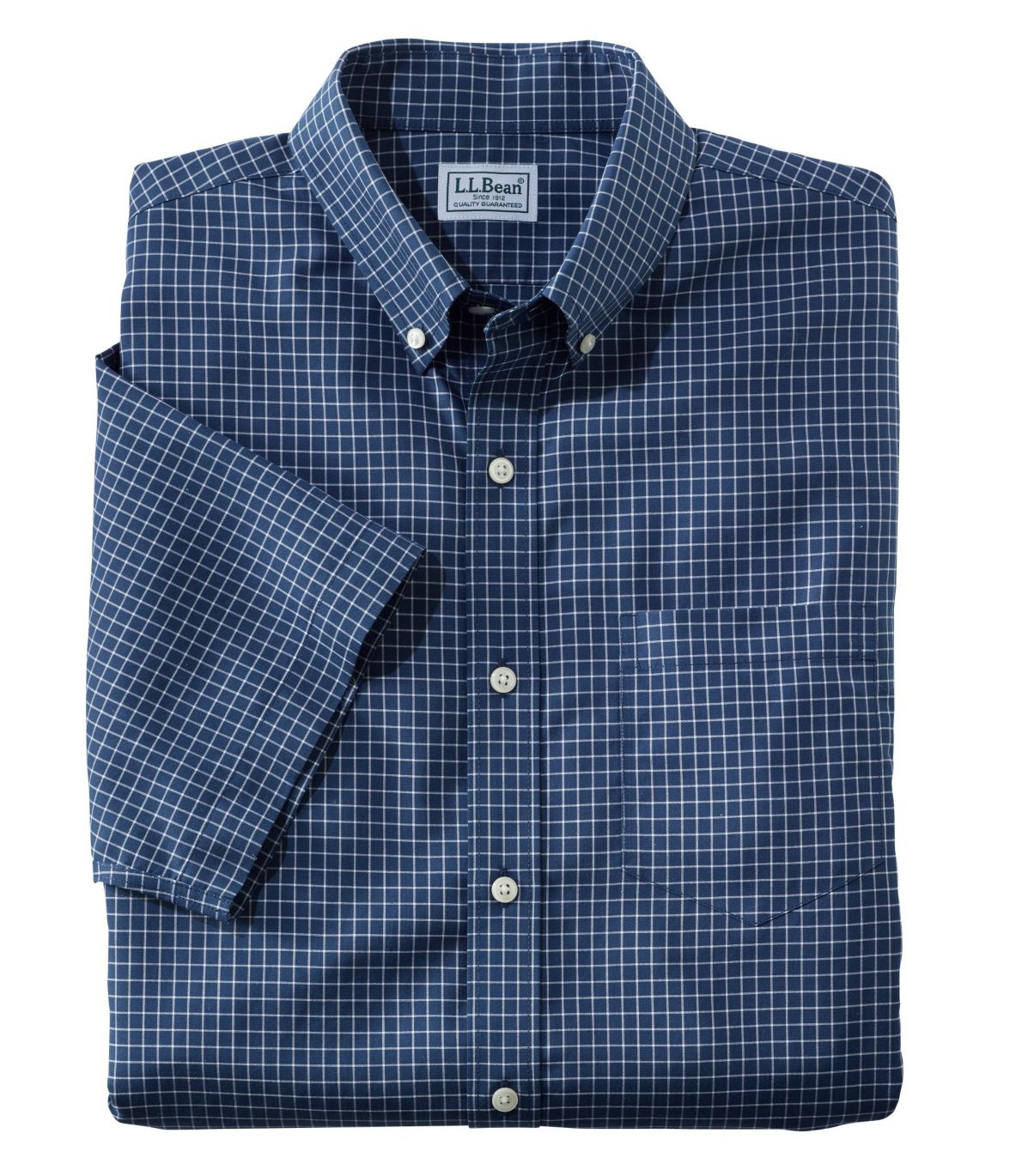 Men's Wrinkle-Free Check Shirt, Traditional Fit Short-Sleeve