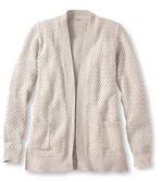 Cotton Basket-Weave Sweater, Open Cardigan