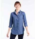 Women's Premium Washable Linen Shirt, Tunic Print