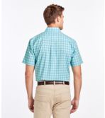 Men's Easy-Care Chambray Shirt, Traditional Fit Short-Sleeve Plaid