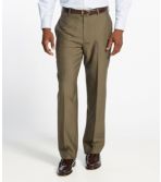 Washable Year-Round Wool Pants, Classic Fit Plain Front Herringbone