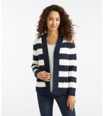 Double L® Cotton Sweater, Open Cardigan Stripe