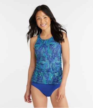 Women's BeanSport Swimwear, High-Neck Tankini Top Print