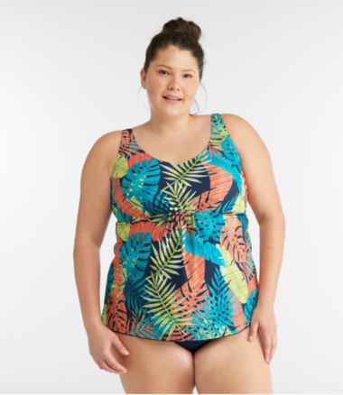 Women's Shaping Swimwear, Soft-Drape Tankini Top Print
