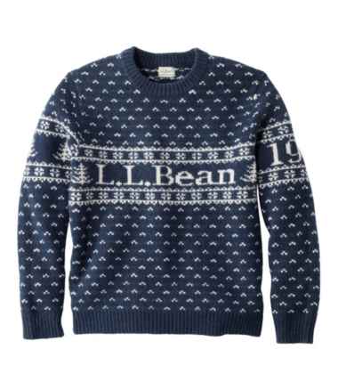 Men's Bean's Classic Ragg Wool Sweater, Crewneck, Intarsia