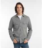 Men's Washed Cotton Double-Knit Chamois Shirt, Long-Sleeve