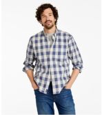 Men's Comfort Stretch Chambray Shirt, Long-Sleeve, Slightly Fitted Untucked Fit, Plaid