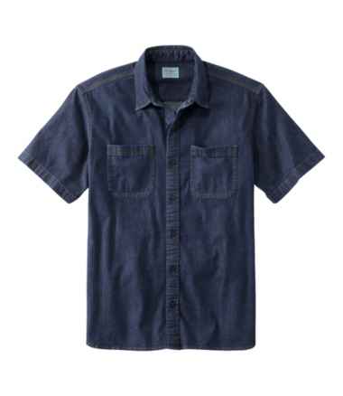Men's BeanFlex® Denim Shirt, Short-Sleeve, Traditional Untucked Fit
