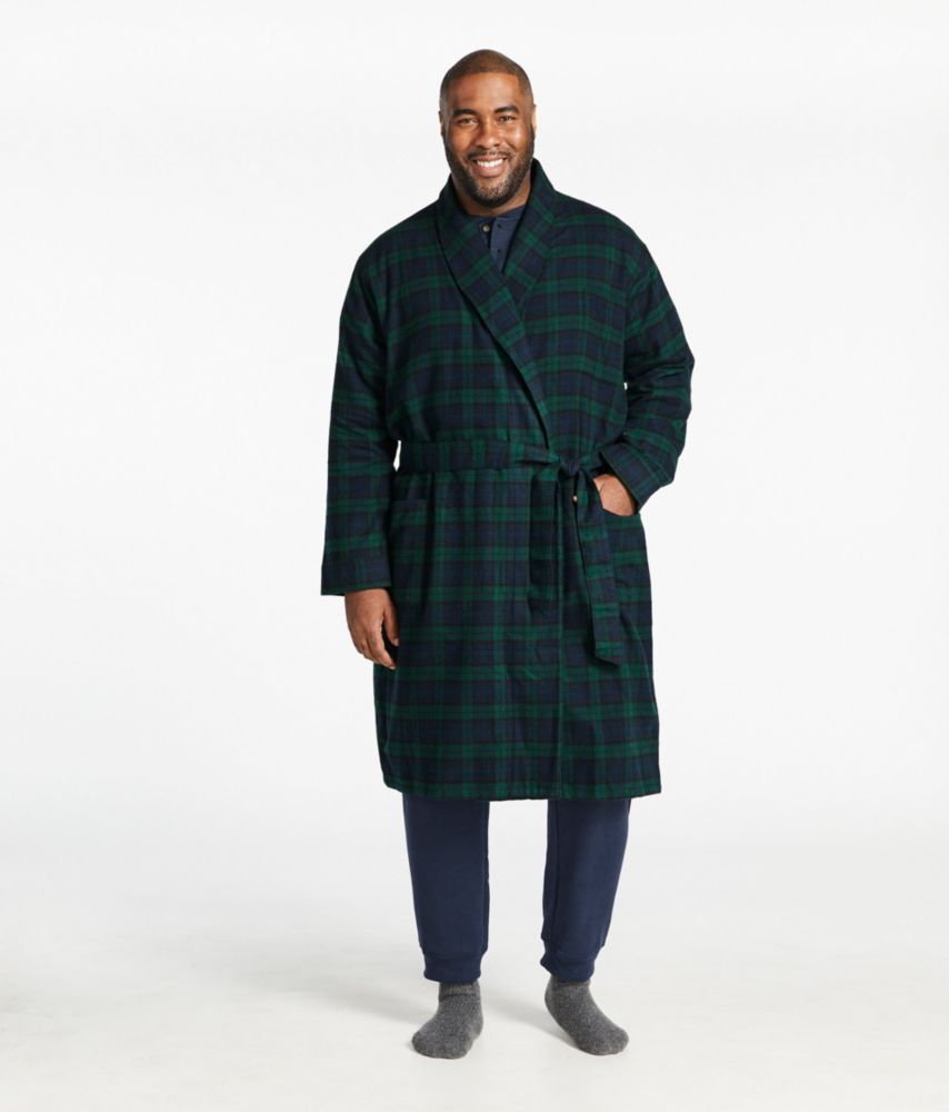 Men's Scotch Plaid Flannel Robe, Cranston, small image number 4