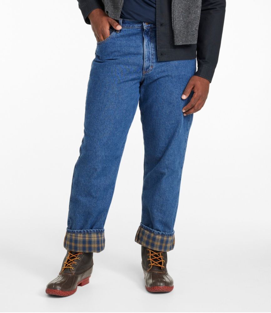 flannel lined blue jeans