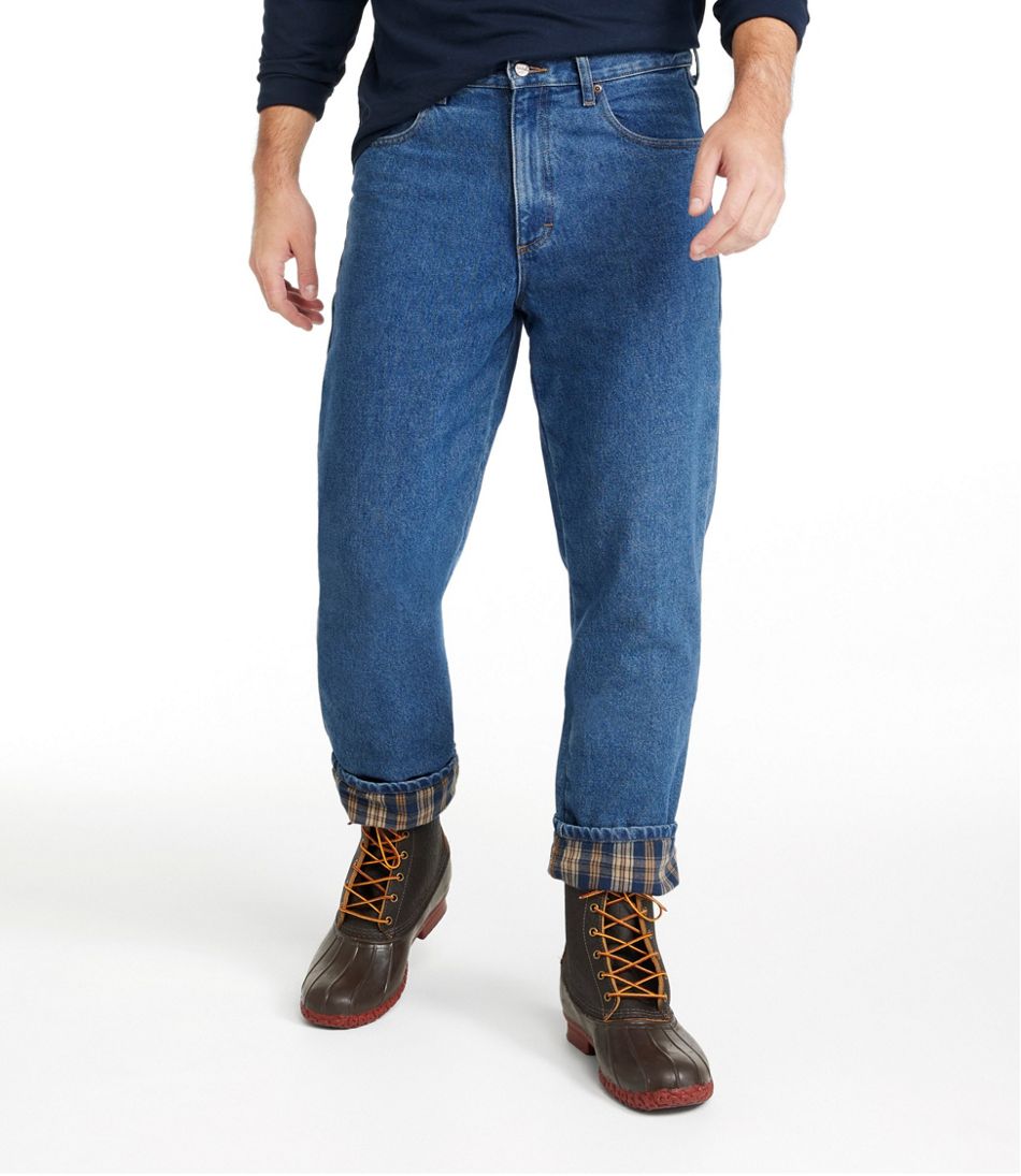 UK Men's winter thick Thermal jeans fleece lined Denim Pants
