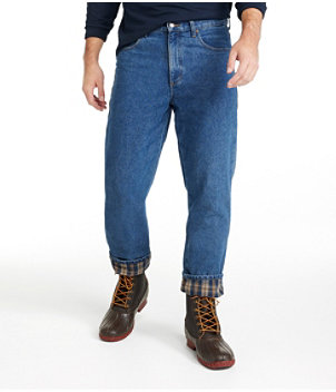 Men's Double L Jeans, Classic Fit, Flannel-Lined