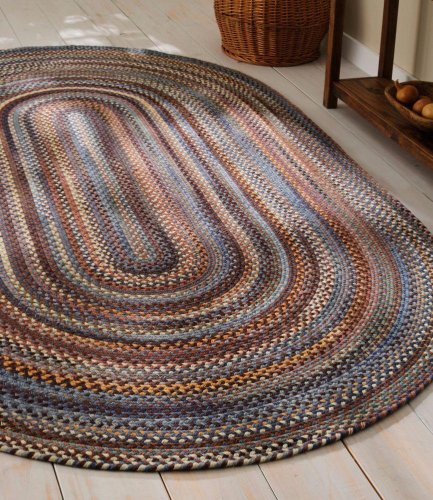 L.L.Bean Braided Wool Rug, Oval, Chestnut, small image number 4