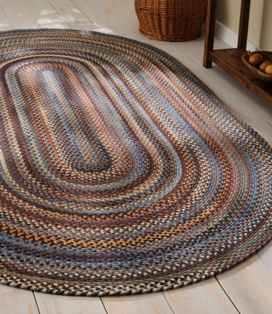L.L.Bean Braided Wool Rug, Oval, Burnt Sienna Multi, small image number 5