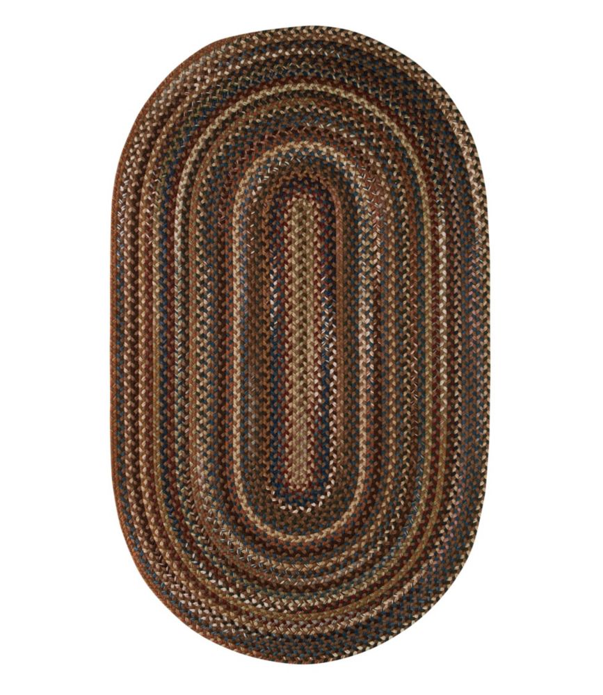 L.L.Bean Braided Wool Rug, Oval, Chestnut, small image number 1