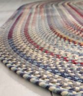 Oval Braided Rug 3x5, Multicolor Oval Rug, Wool Braided Rug, Hand