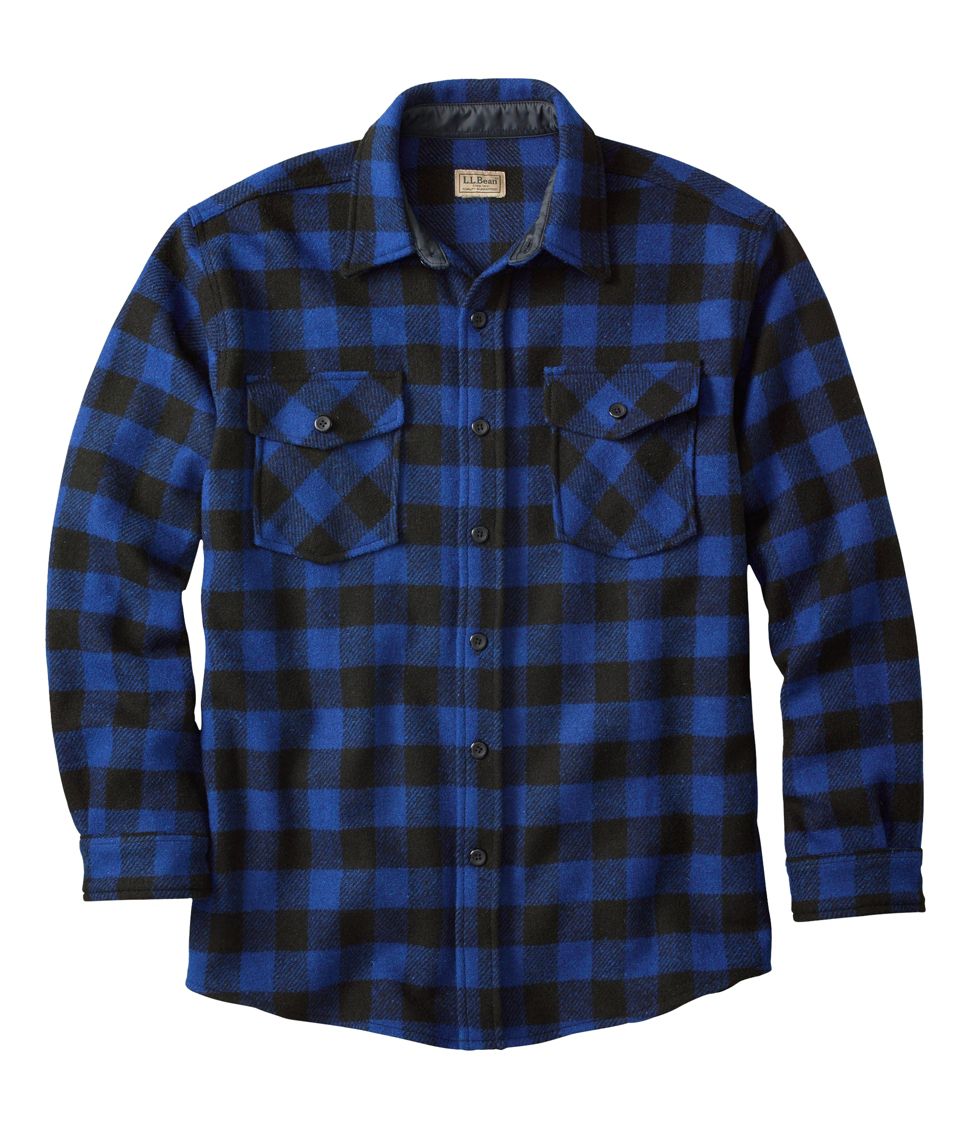 Men's Maine Guide Shirt Cobalt/Black Extra Small, Wool Blend/Nylon | L.L.Bean
