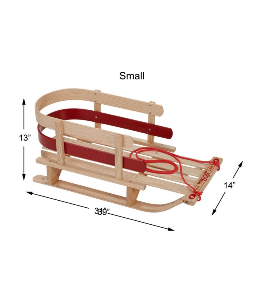 Kids' Pull Sled, Wood/Script Logo, small image number 3