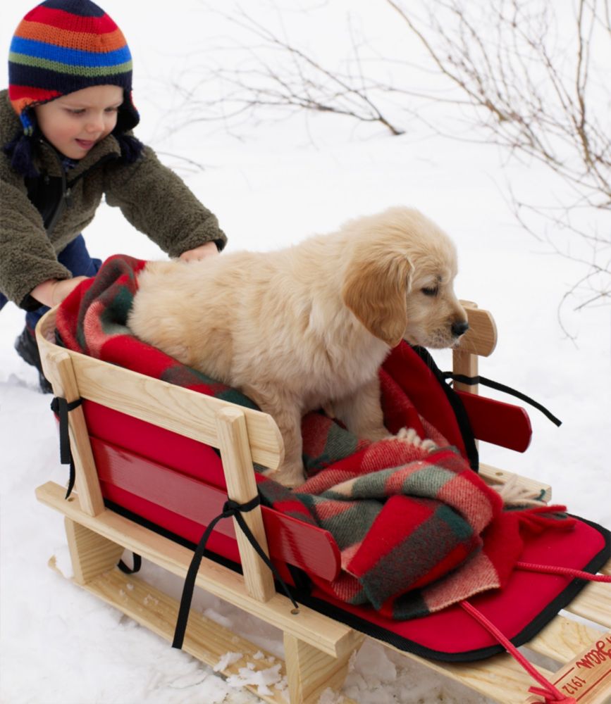 Kids' Pull Sled, Wood/Script Logo, small image number 5