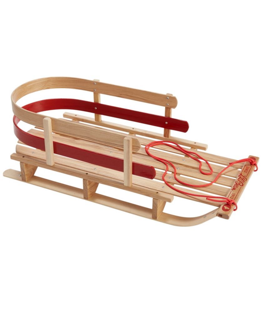 Kids' Pull Sled, Wood/Script Logo, small image number 1