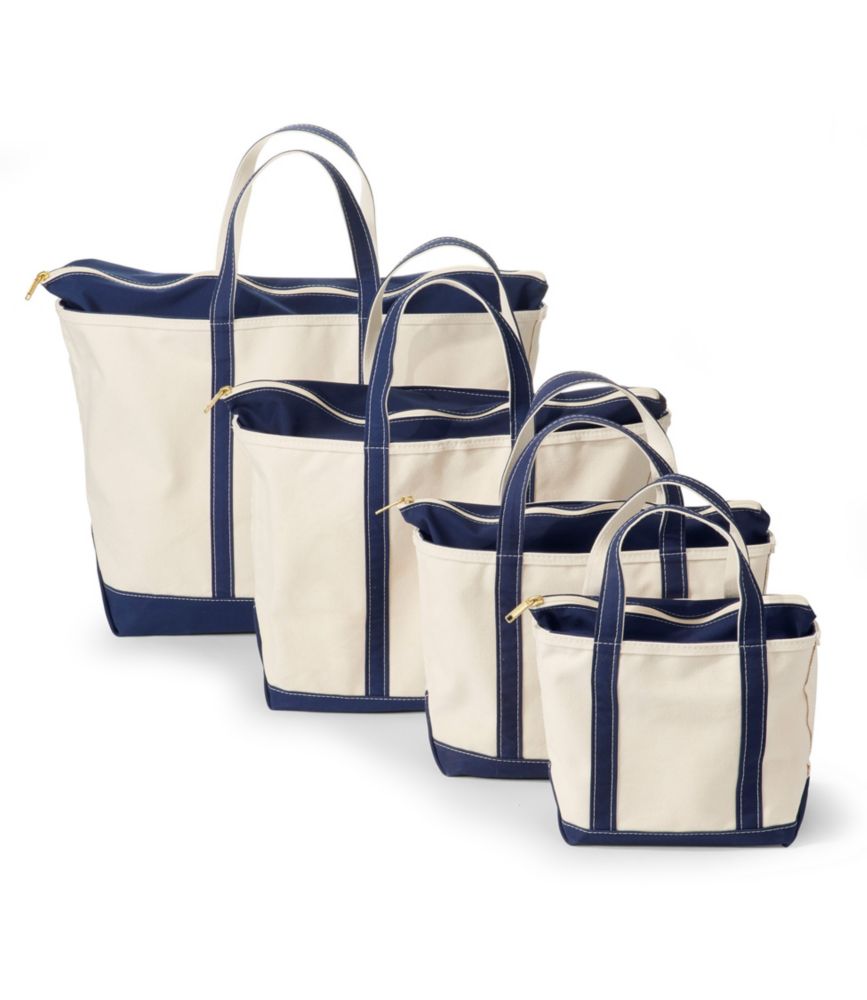 L.L.Bean Boat and Tote, Zip-Top Canvas Tote Bag in Heavy-Duty 24