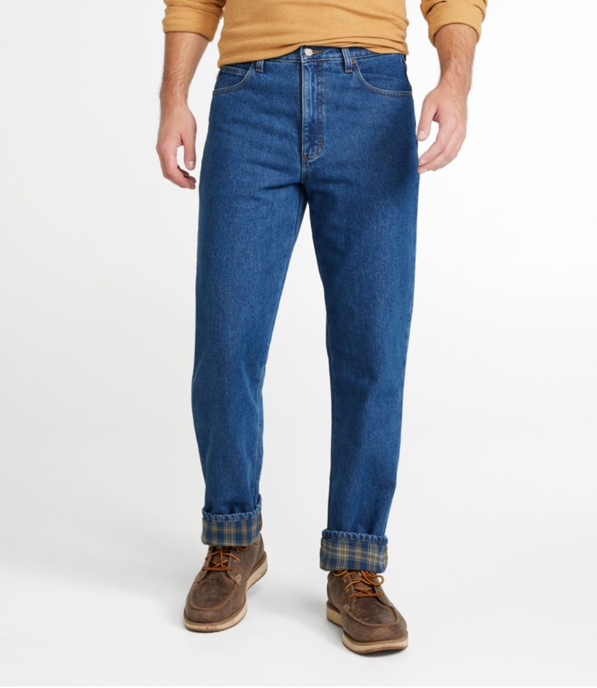 flannel lined blue jeans