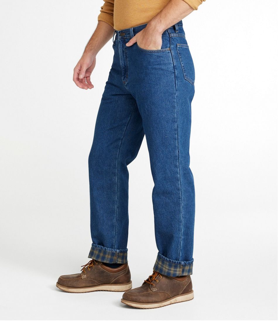 Men's Double L Jeans, Flannel-Lined Natural Fit | Jeans at L.L.Bean