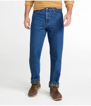Men's Double L® Jeans, Natural Fit, Flannel-Lined
