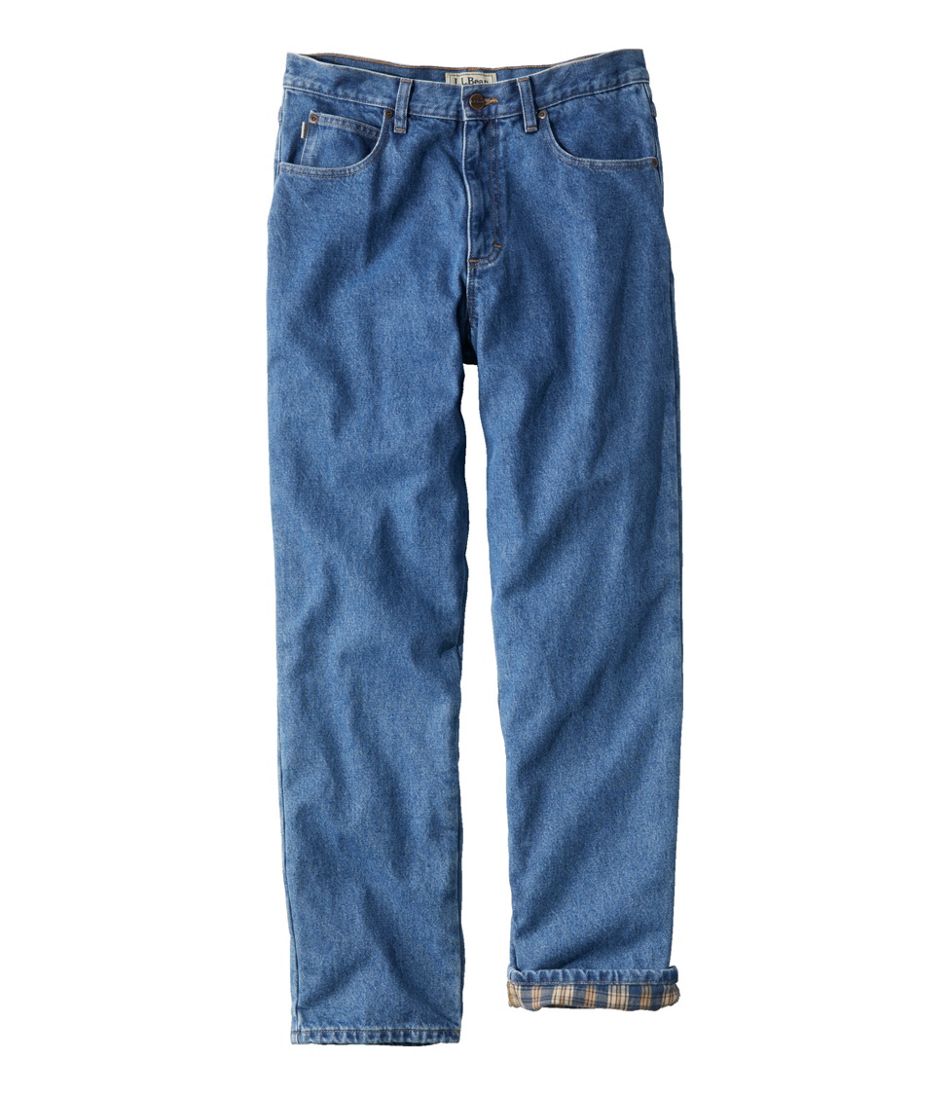 Flannel-Lined Side-Elastic Jeans