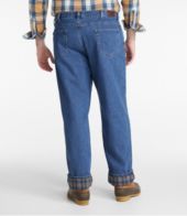 Men's Double L Jeans, Natural Fit, Flannel-Lined