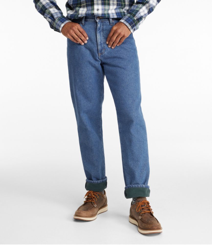 fleece lined blue jeans