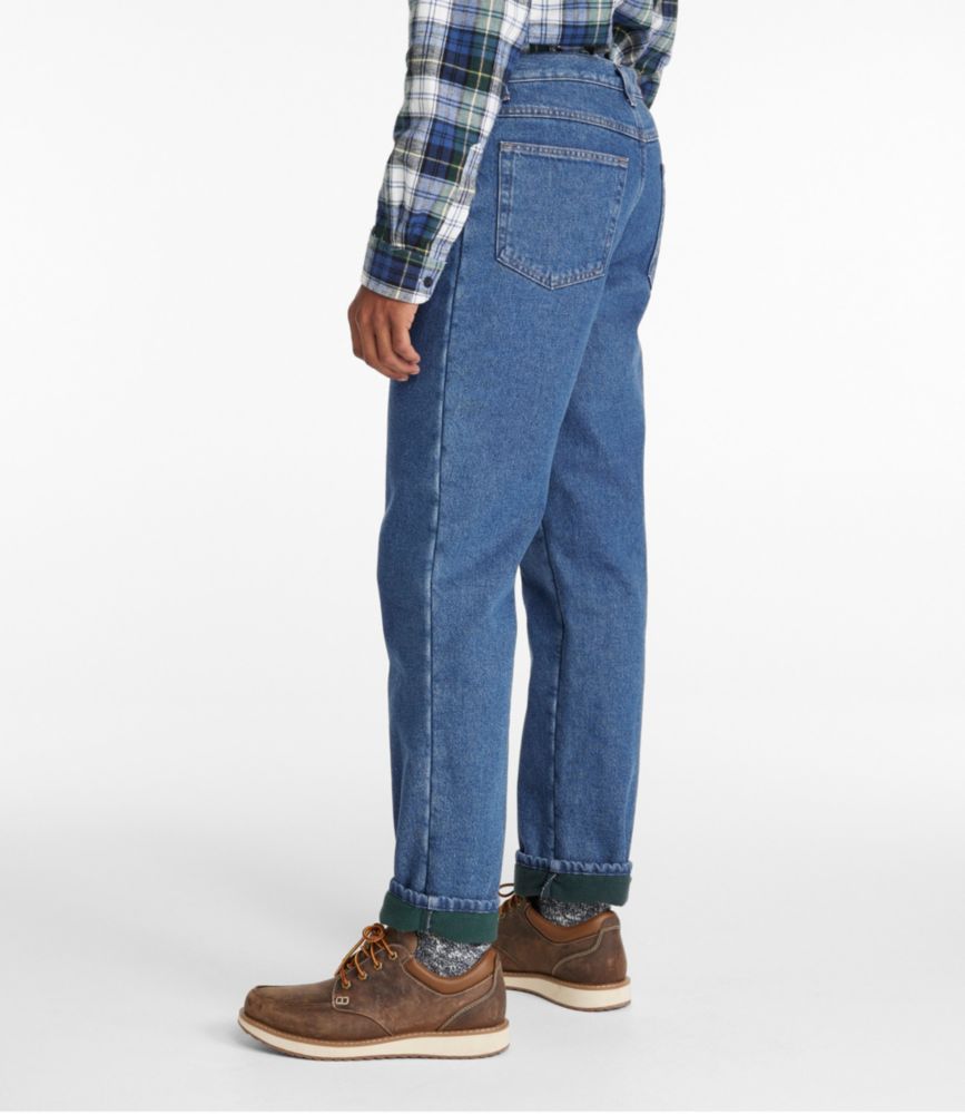 fleece lined blue jeans