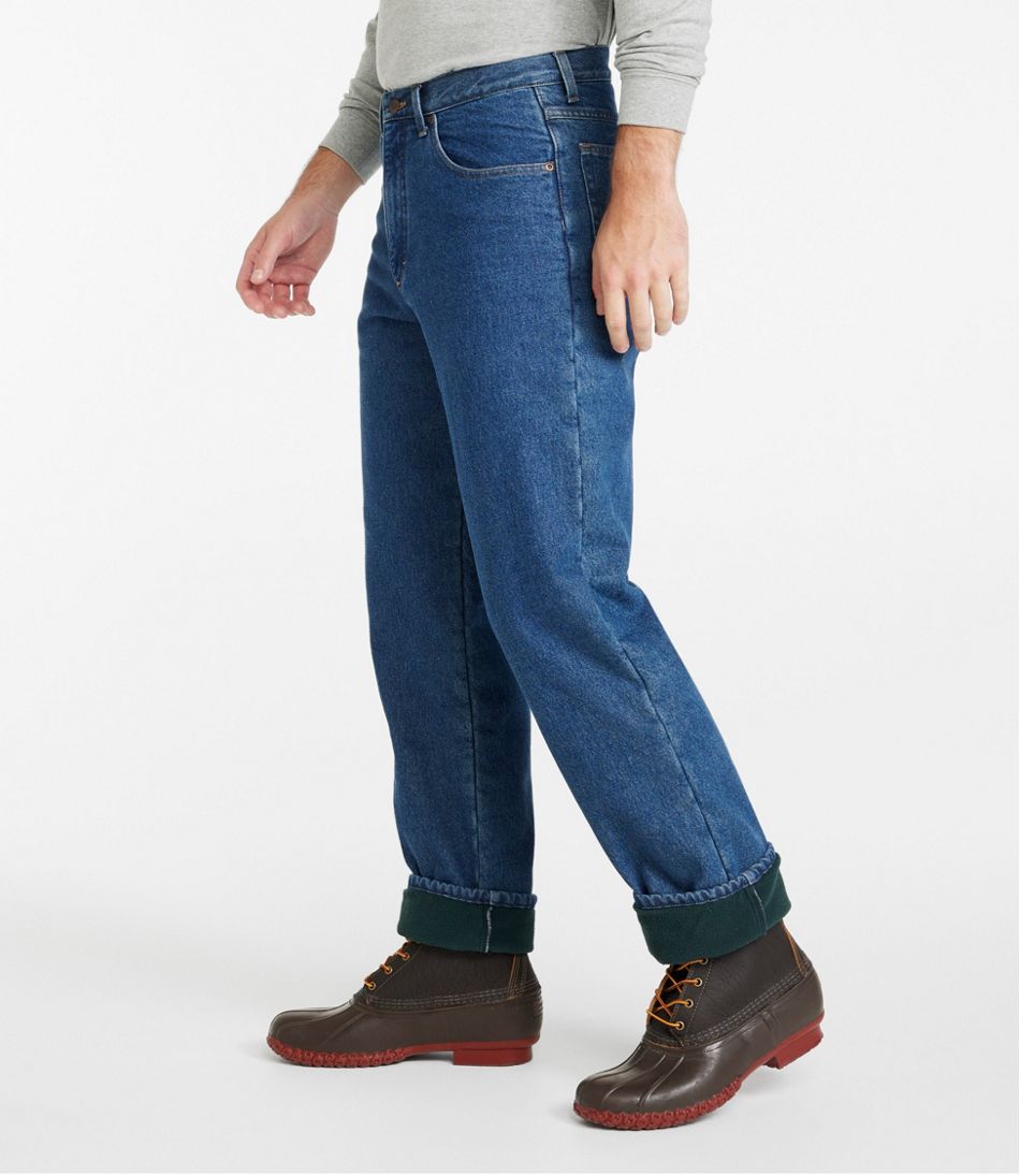 L.L. Bean LL Bean Mens 32x30 Blue Double L Flannel Lined Denim Jeans