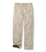 Men's Double L® Chinos, Natural Fit, Plain Front, Flannel-Lined