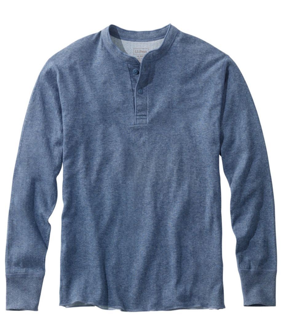 Men's Two-Layer River Driver's Shirt, Traditional Fit Henley Vintage Indigo Heather Medium, Wool Blend/Nylon | L.L.Bean