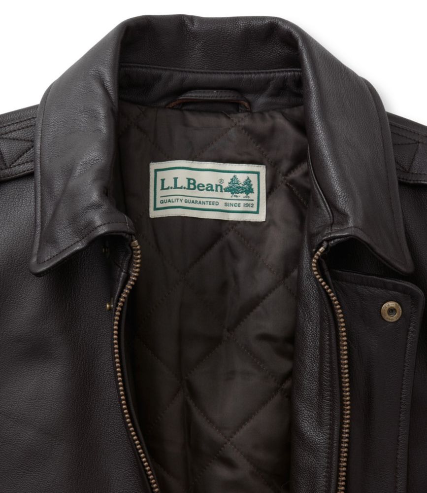 LL Bean Leather Jacket free shipping & exchanges.