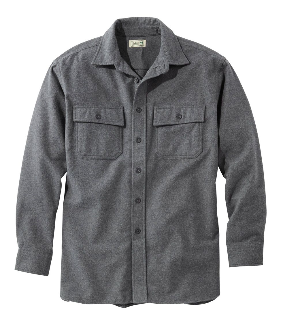 Men's Chamois Shirt, Traditional Fit Charcoal Gray Heather Small, Flannel | L.L.Bean