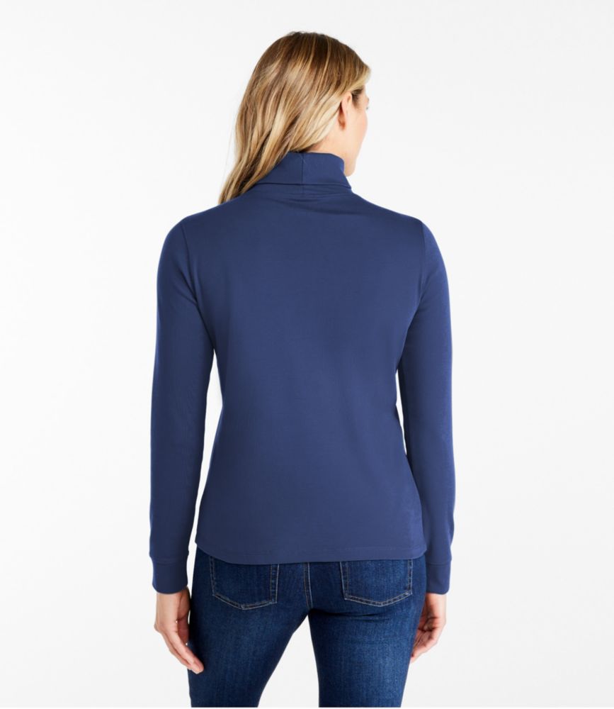 Women's L.L.Bean Interlock Turtleneck, Long-Sleeve, Alpine Blue, small image number 3