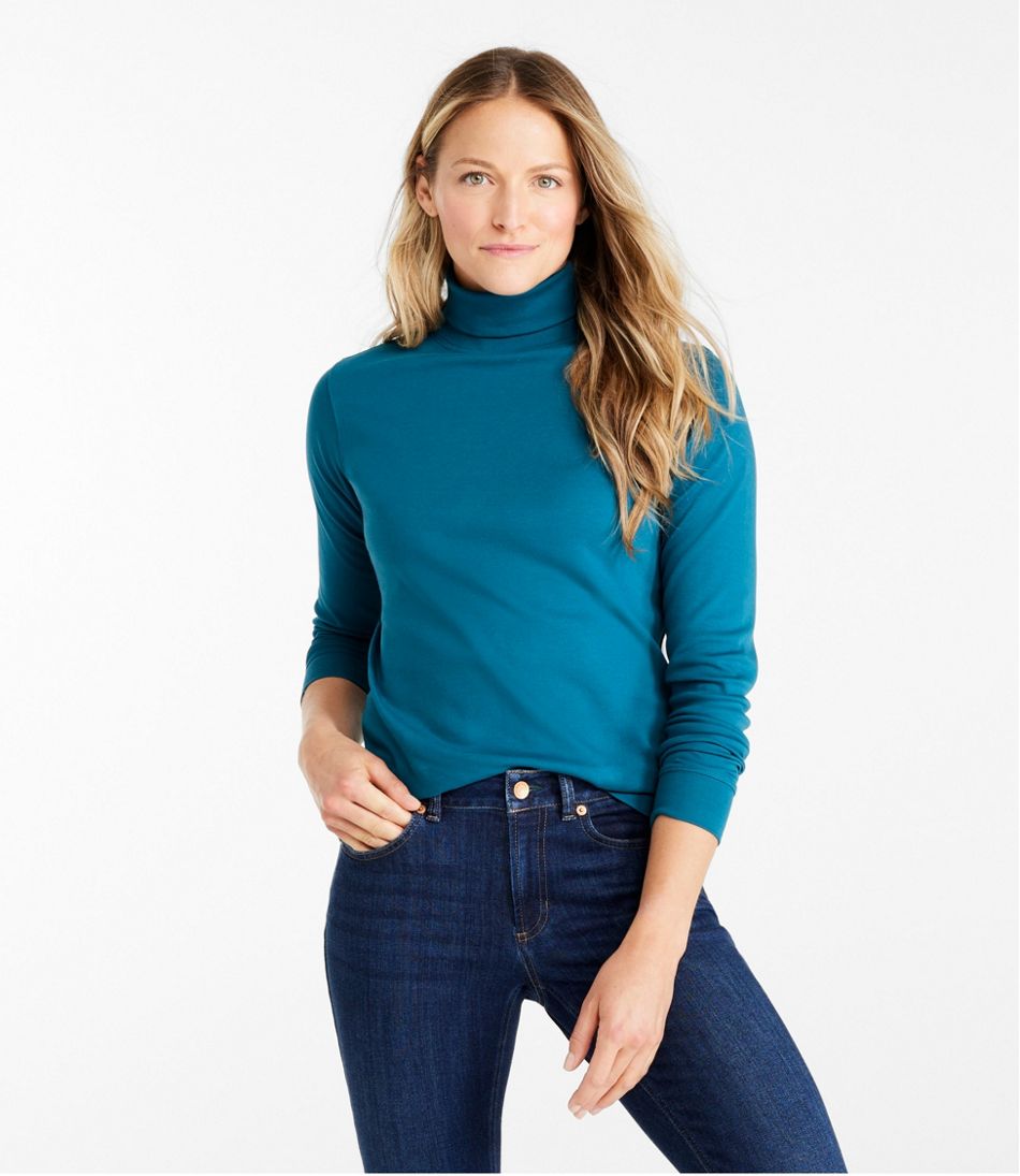Women's L.L.Bean Interlock Turtleneck, Long-Sleeve | Tees & Knit