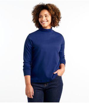 Women's L.L.Bean Interlock Mock-Turtleneck, Long-Sleeve