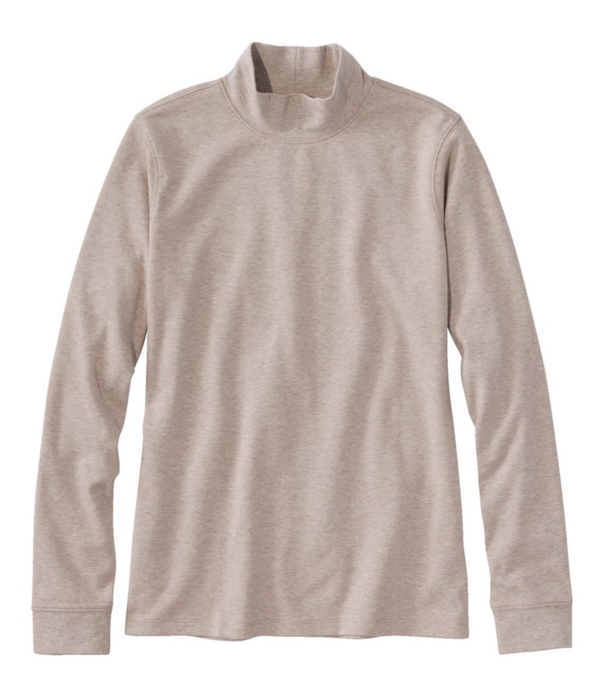 Women's L.L.Bean Interlock Mock-Turtleneck, Long-Sleeve, Oatmeal Heather, small image number 1