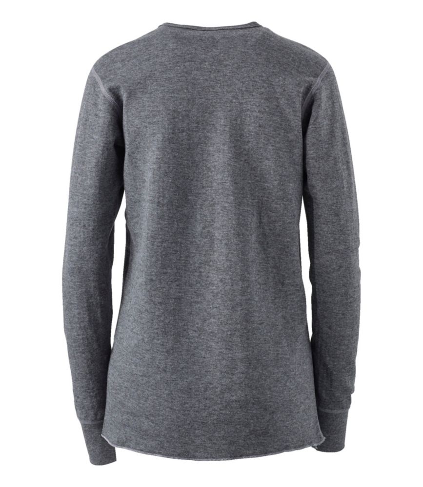 Solid Double Layer Thermal Crewneck Women's Regular