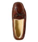 Men's Leather Double-Sole Slippers, Shearling-Lined