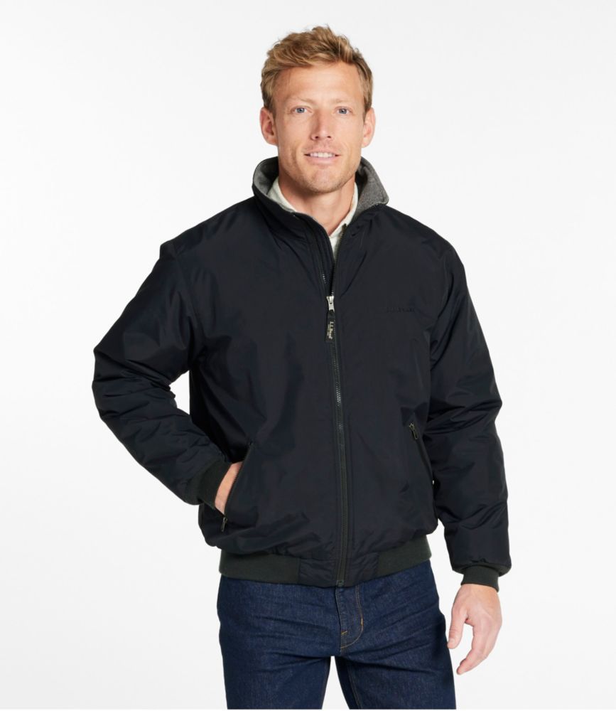 sherpa lined nylon zip up jacket