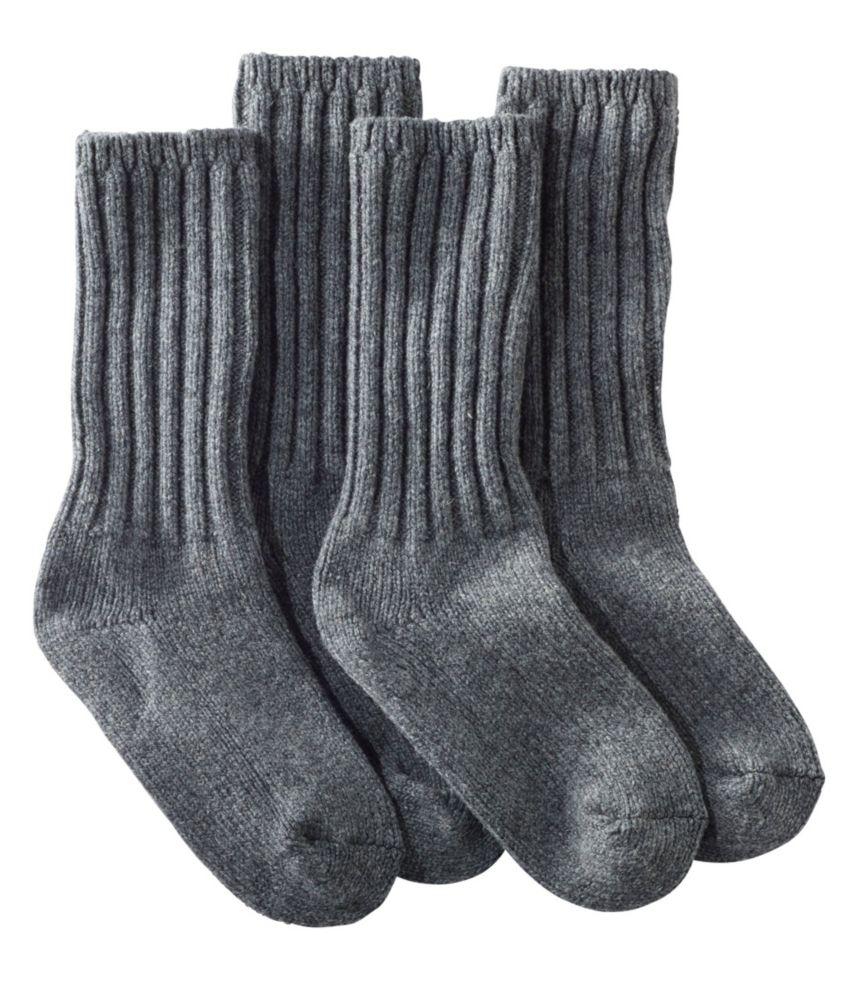 Adults' Merino Wool Ragg Socks, 10" Two-Pack, Charcoal+Charcoal, small image number 1