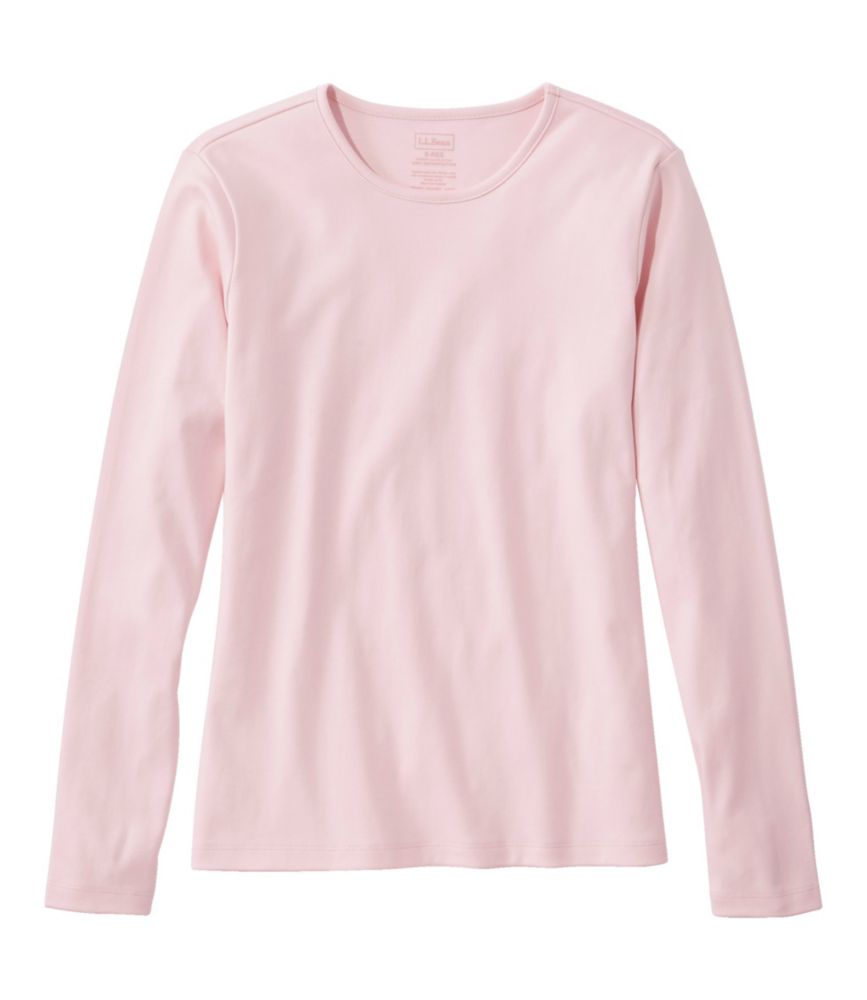 Women's Pima Cotton Tee, Long-Sleeve Crewneck