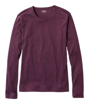 Women's Pima Cotton Tee, Long-Sleeve Crewneck