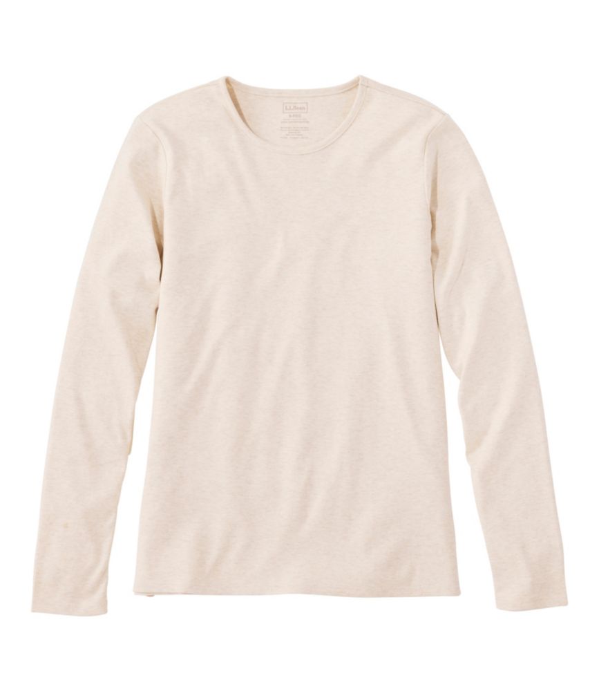 Women's Pima Cotton Tee, Long-Sleeve Crewneck
