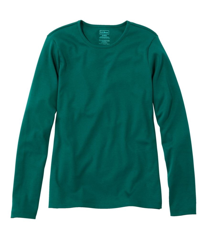Women's Pima Cotton Tee, LongSleeve Crewneck Shirts & Tops at L.L.Bean